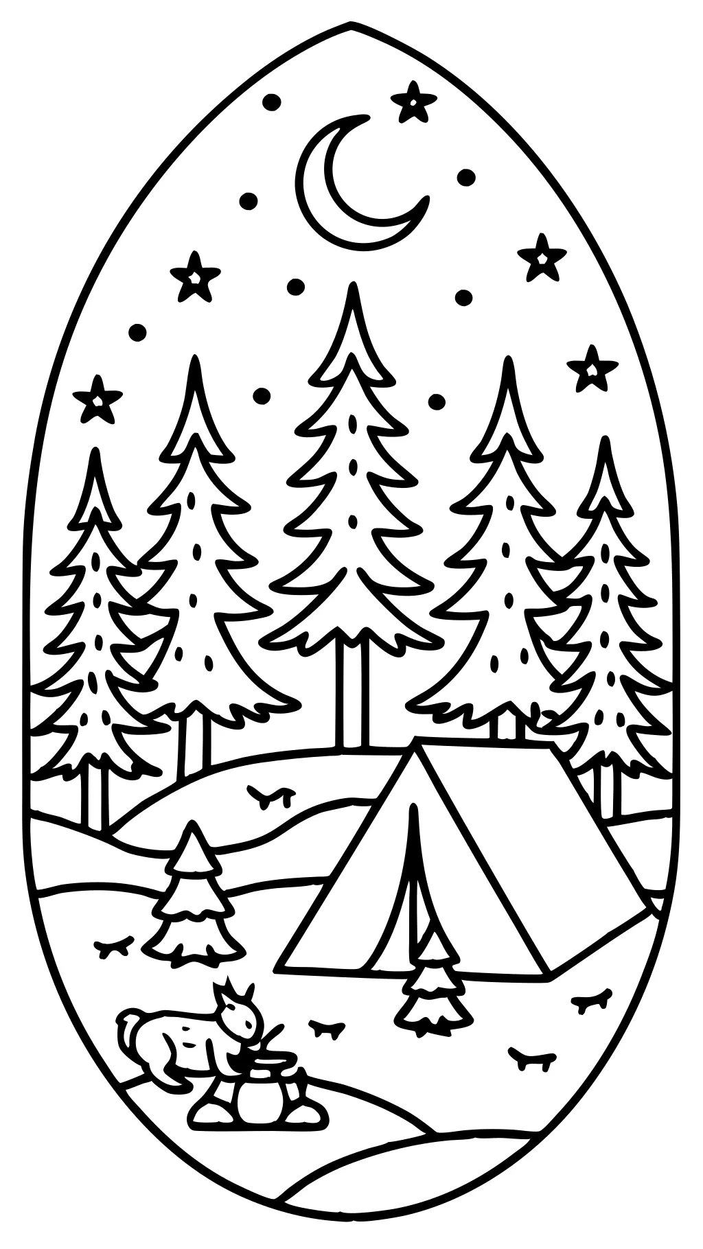 coloring page camping